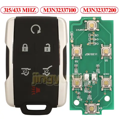 Jingyuqin Remote Full Car Key Fob 315/433MHZ per Chevrolet Colorado Silverado Suburban Tahoe GMC Canyon Sierra Yukon 2014-2019