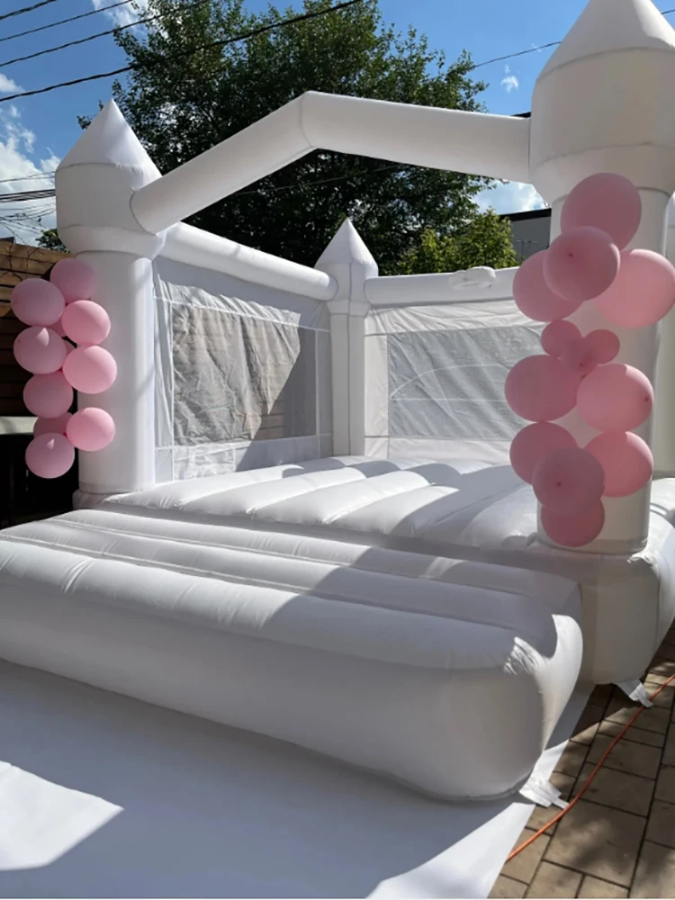 White Jumping Castle 4*3*2.6M Bounce House For Kids Bouncer House Bouncer Trampoline For Kids Gift Wedding House