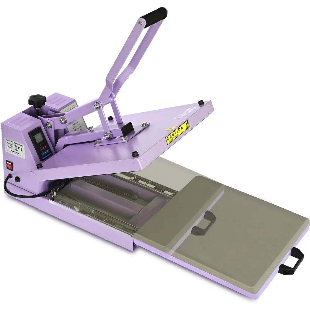 

PlanetFlame Heat Press 15x15 inch Industrial Quality Sublimation Heat Press, Slide Out Heat Transfer Machine for T-Shirt, Purple