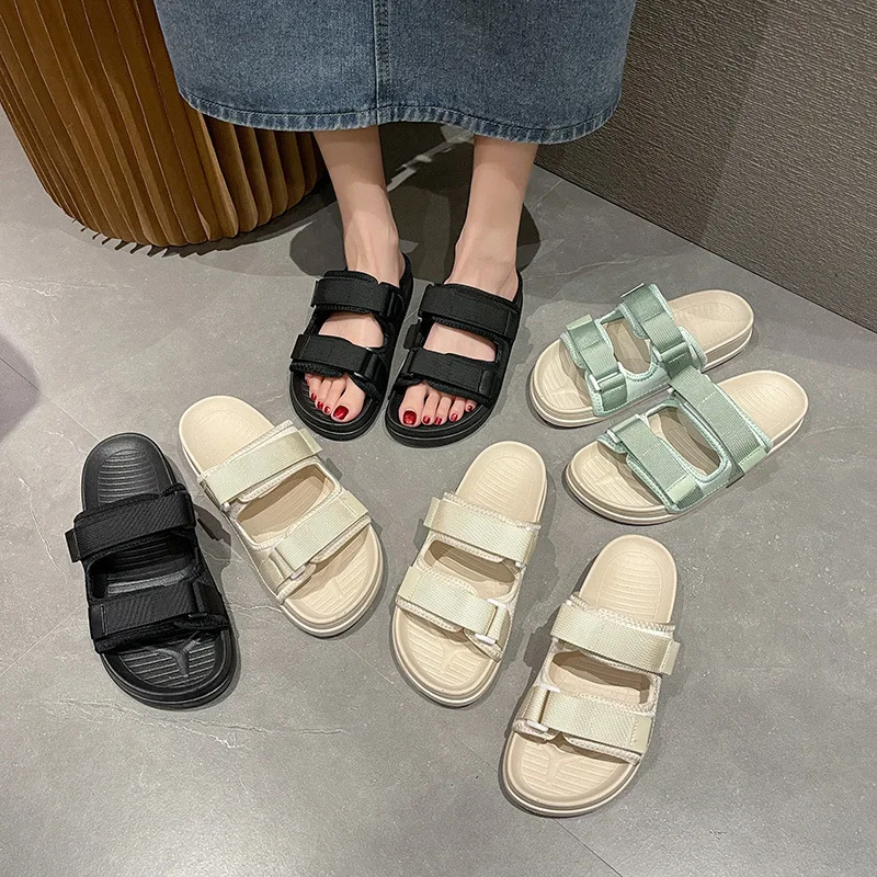 Women Slippers Summer New Fashion Outdoor Men Soft Non Slip Household Plus Size 35 46 Couple Lightweight Beige Slippers