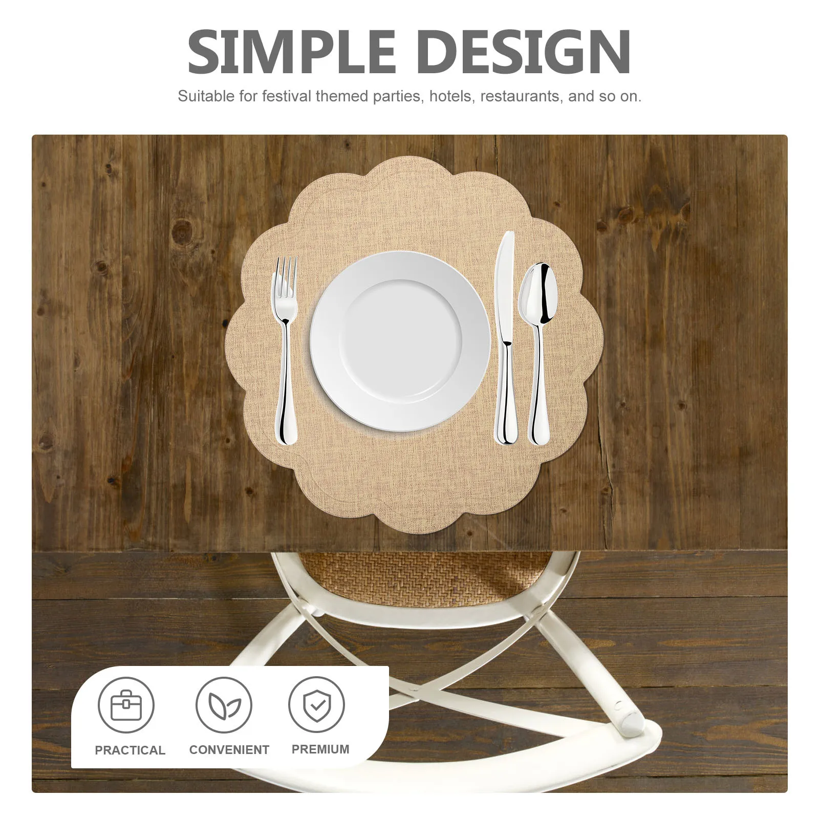 

4pcs Anti-Slip Heat Resistant Placemats Flower Shape Pu Table Mats For Dining Table Decor Kitchen Placemats Reusable