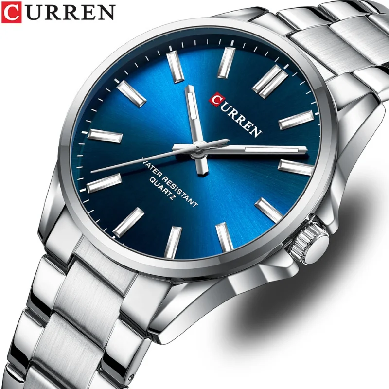 Curren 9090 Couple's Watch Men's Steel Strap Watch Fashion Women's Watch Business Quartz Watch