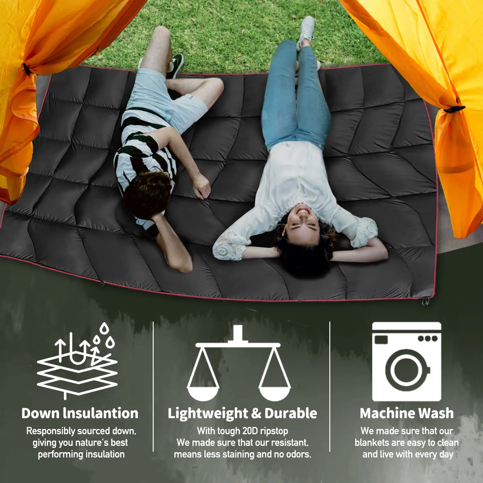 

Camping Lightweight Travel Blanket Winter Summer Four Seasons Camping Mat Anti Splash Water Blanket Moisture-proof Mat