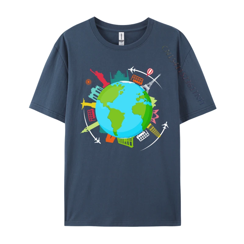 World Traveler International World Travel Tops Shirts Men Cotton T Shirts World Traveler International World Travel Printing