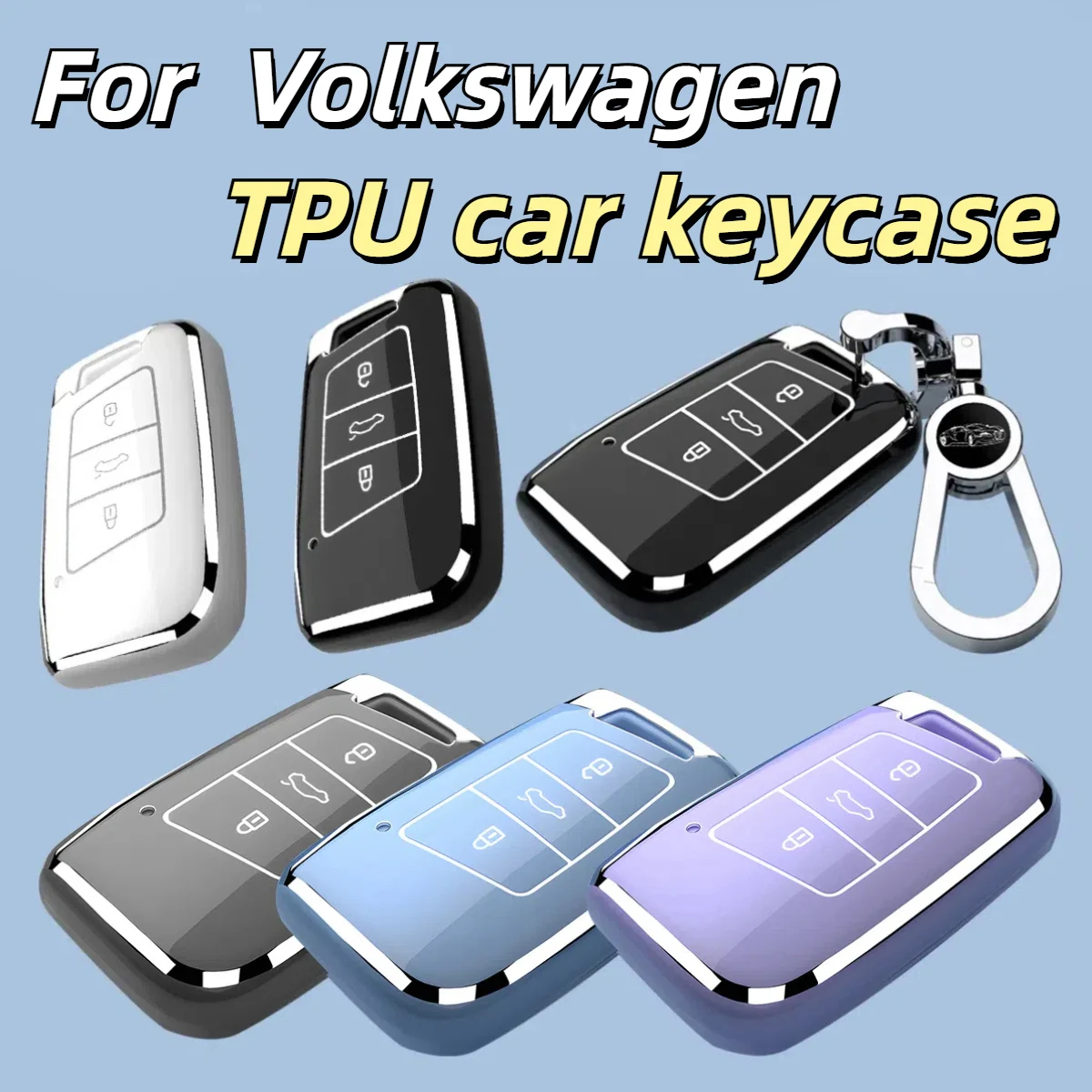 Portachiavi con portachiavi per Volkswagen Key Set 2018-2022 Golf Alltrack Atlas Jetta Passat Arteon Iguan Smart Car Key Set