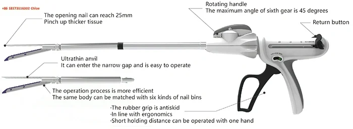 Disposable Endoscopic Stapler with Reloads – Sterile Single-Use Medical Endosurgery Tool