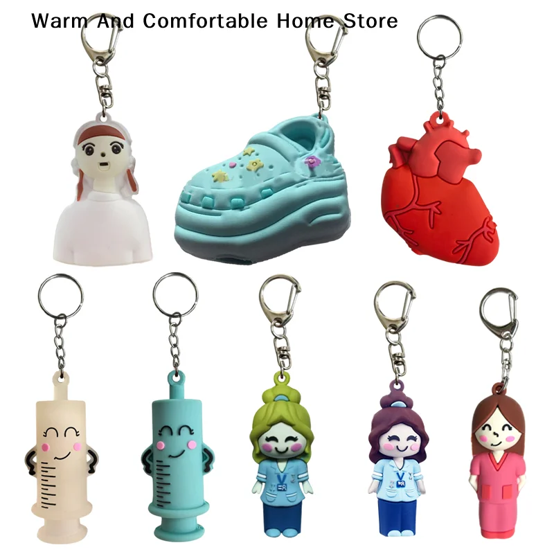 1/2Pcs Cute Paw Print Girl Shaped Ampoule Bottle Opener Keychain Rubber Cutter Medical Vial Breaker Tool for Home Nurses Doctors