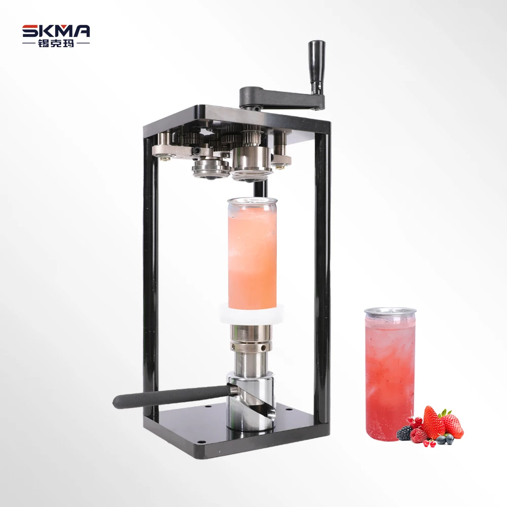 2024 Newest Height-Adjustable Pat Cans Sealing Machine for Bubble Tea Juice Soda Beer Coffee Can Seamer with Tray