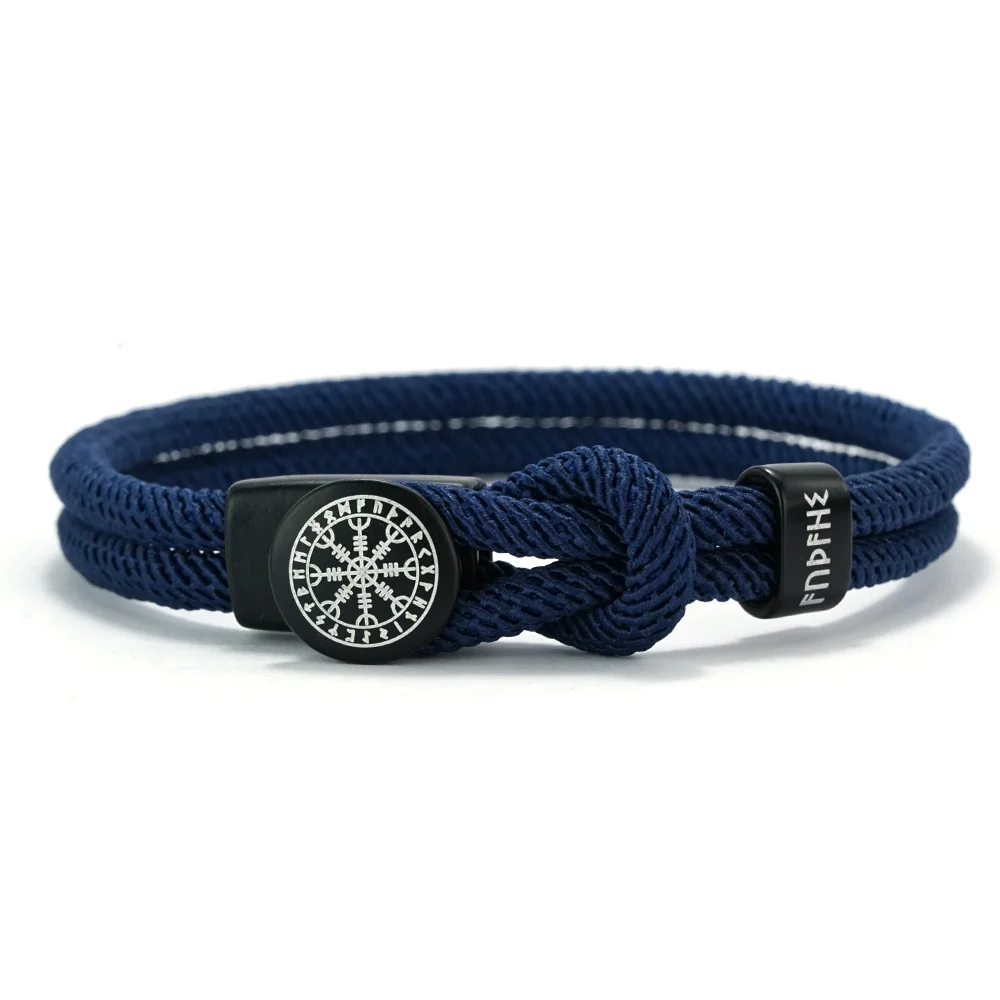 Wikinger-Runen-Amulett Seilarmband für Männer und Frauen Handgefertigtes Geflochtenes Verstellbares Seilarmband Schwarz-Rot Schmuck