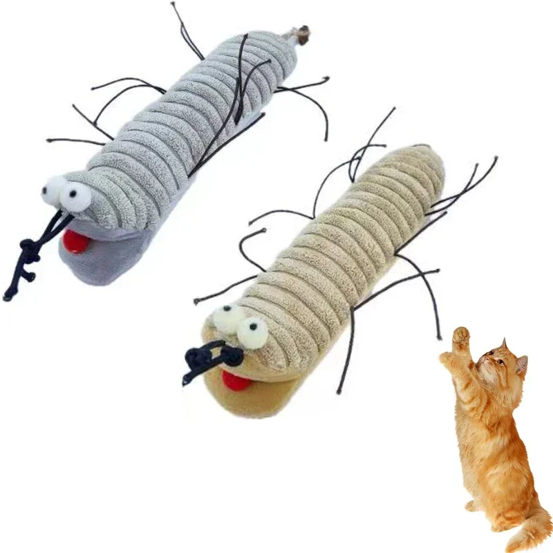 Pet Cat Plush Toy Millipede Shape Cat Chew Toy Contains Catnip Self Pleasure Interactive Cats Kicker Toys Cat toy feather Cats