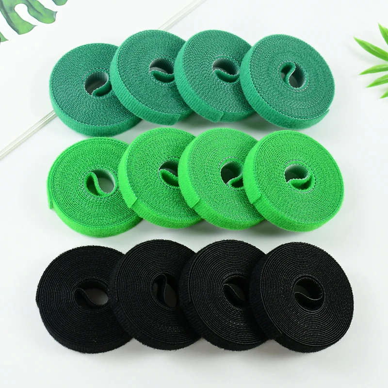 10Rolls Green Nylon Plant Ties Reusable Green Garden Plant Bandage Cable Ties Self Adhesive Plant Fastener Tape for Tying Plants