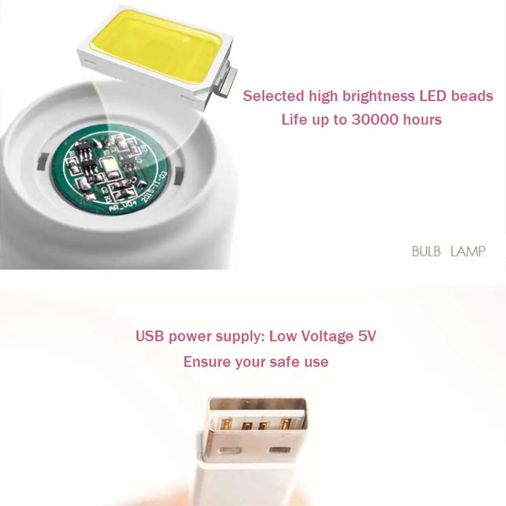 LED Bulb Classical Blowing Desk Lamp Decoration Retro USB Rechargeable Night Light Bedside Table LED Lamp for Bedroom Cabinet