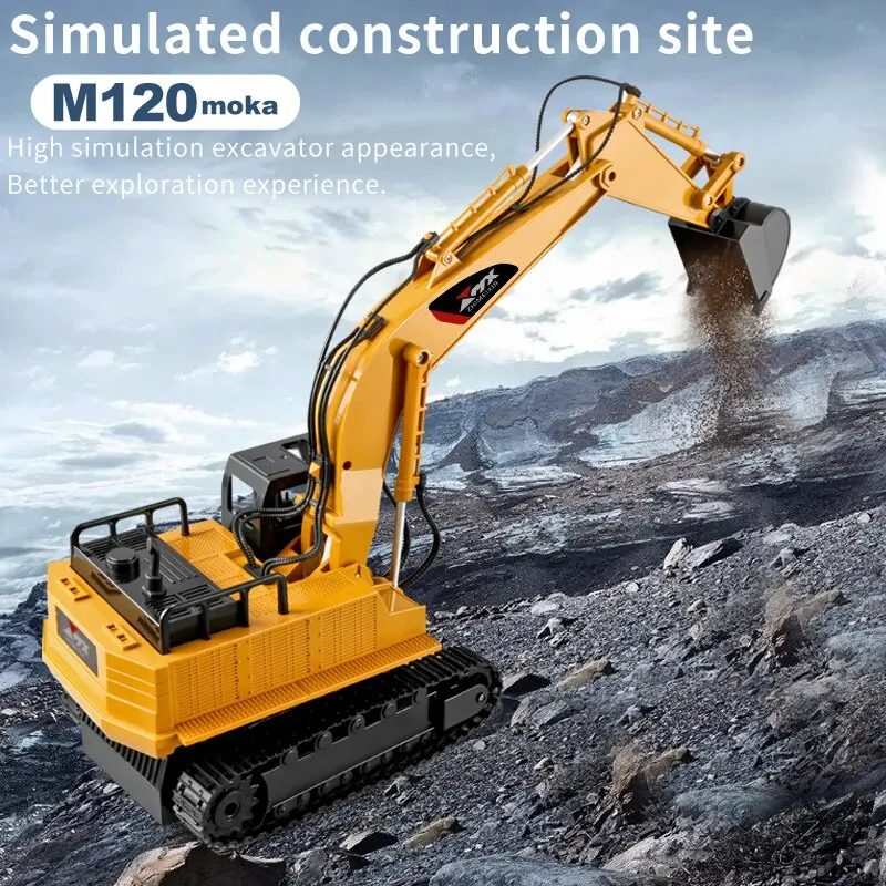 RC Excavator Dumper Car 2.4G Remote Control Engineering Vehicle Crawler Truck Excavator Toys for Boys Kids Christmas Gifts