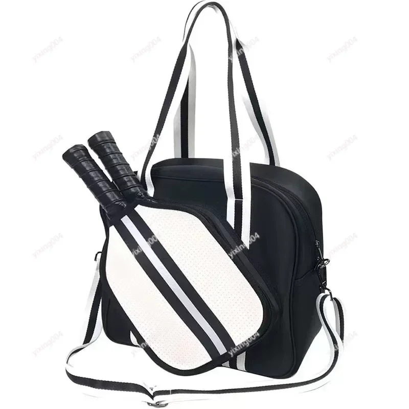 Portable Sports Racket Bag Adjustable Shoulder Strap Crossbody Hand Bag for Pickleball Tennis Badminton Use
