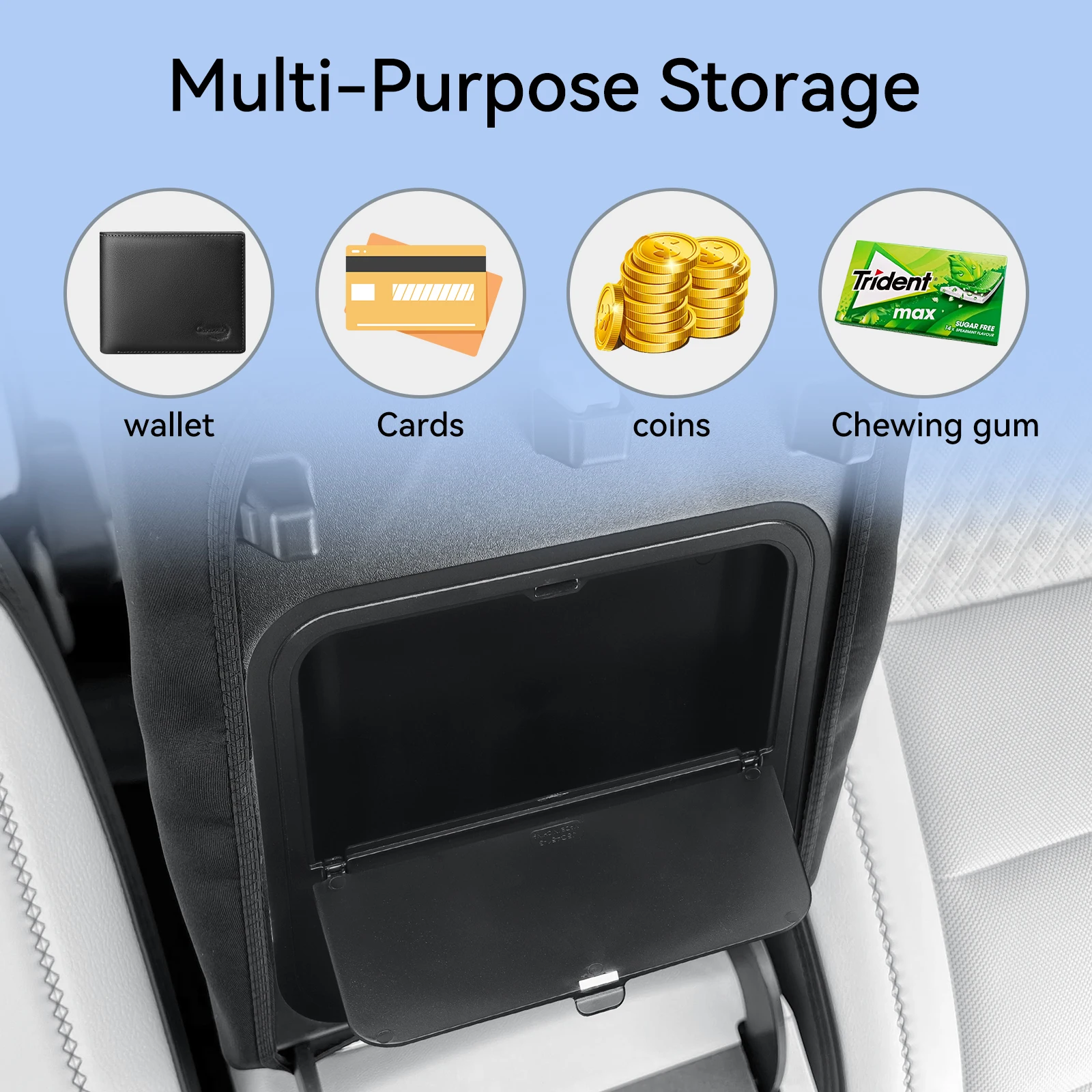 for Chevy Traverse (US Version) 2024-2026 Armrest Hidden Storage Box Car Center Console Case Organizer Accessories Tidying ABS