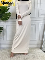 Modesto Abaya Femme Casual Vestido Turtle Neck Hijab Abito interno Musulmano per le donne Maxi Robe Caftano Turchia Caftano Abbigliamento islamico