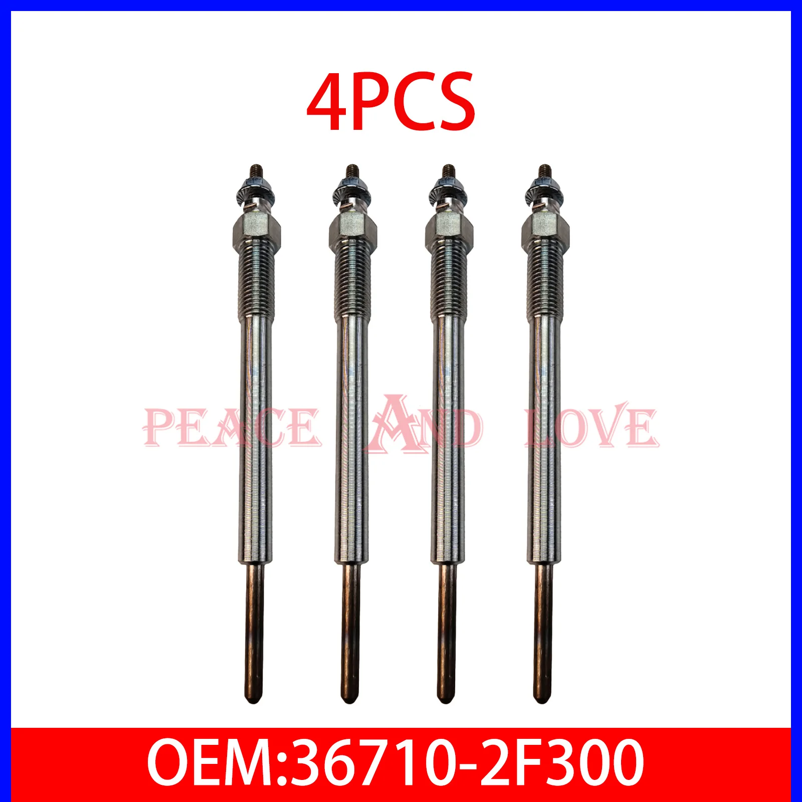 4PCS 36710-2F300 367102F300 Glow Plugs 5V For SORENTO III UM STINGER 2015-2023 SANTA FE III/IV 2012-2018 2.0 2.2 CRDi Dual Core