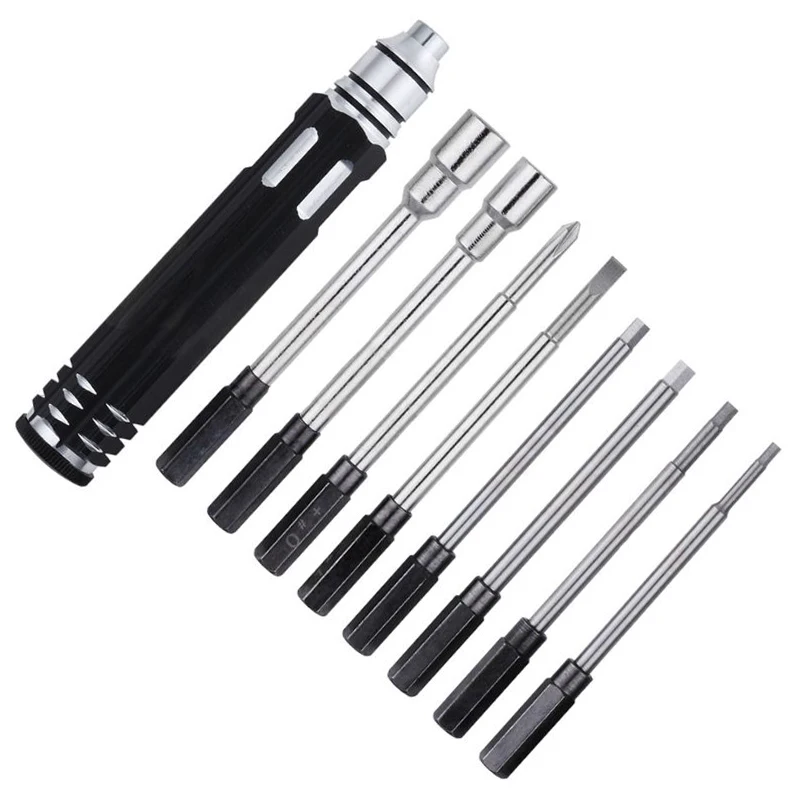 8 in 1 Steel Screwdriver Set Hexagon Socket Multifunctional Repair Tool Kit for RC Car Airplane Models Hex Wrench