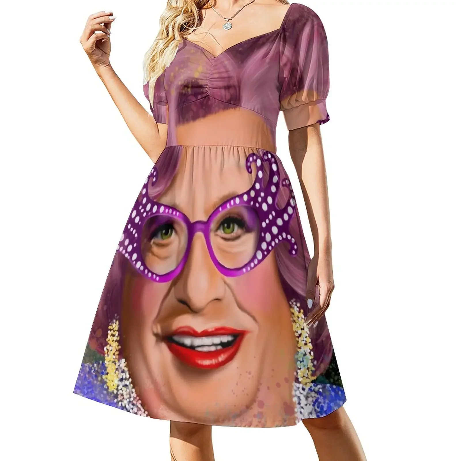 Vestido sem mangas Dame Edna para mulheres, macacão de verão feminino, elegante vestido de luxo, moda, 2024