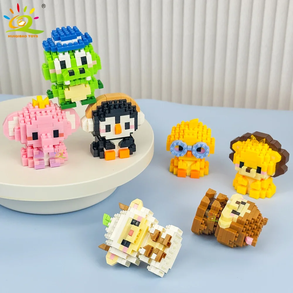 มินิน่ารัก Anima Micro Building Blocks 3D เพชร LION อิฐ DIY City Construction ของเล่นเด็กของขวัญเด็ก