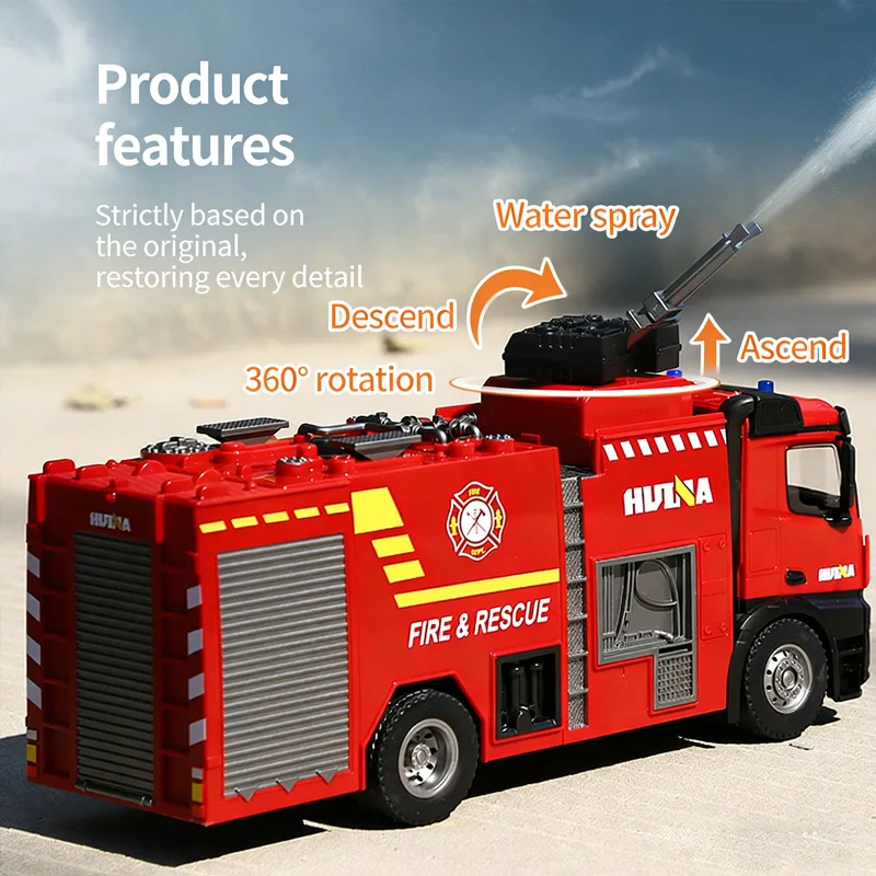 Huina 22 channel 562 box type one key sprinkler 1:14 RC fire truck, water cannon truck, fire truck, remote-controlled toy car