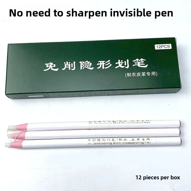 12Pcs Pull String Crayons Heat Erasable Sewing Pens Roll Paper Multi-Purpose Fabric Marking Auto Disappearing High Temperature