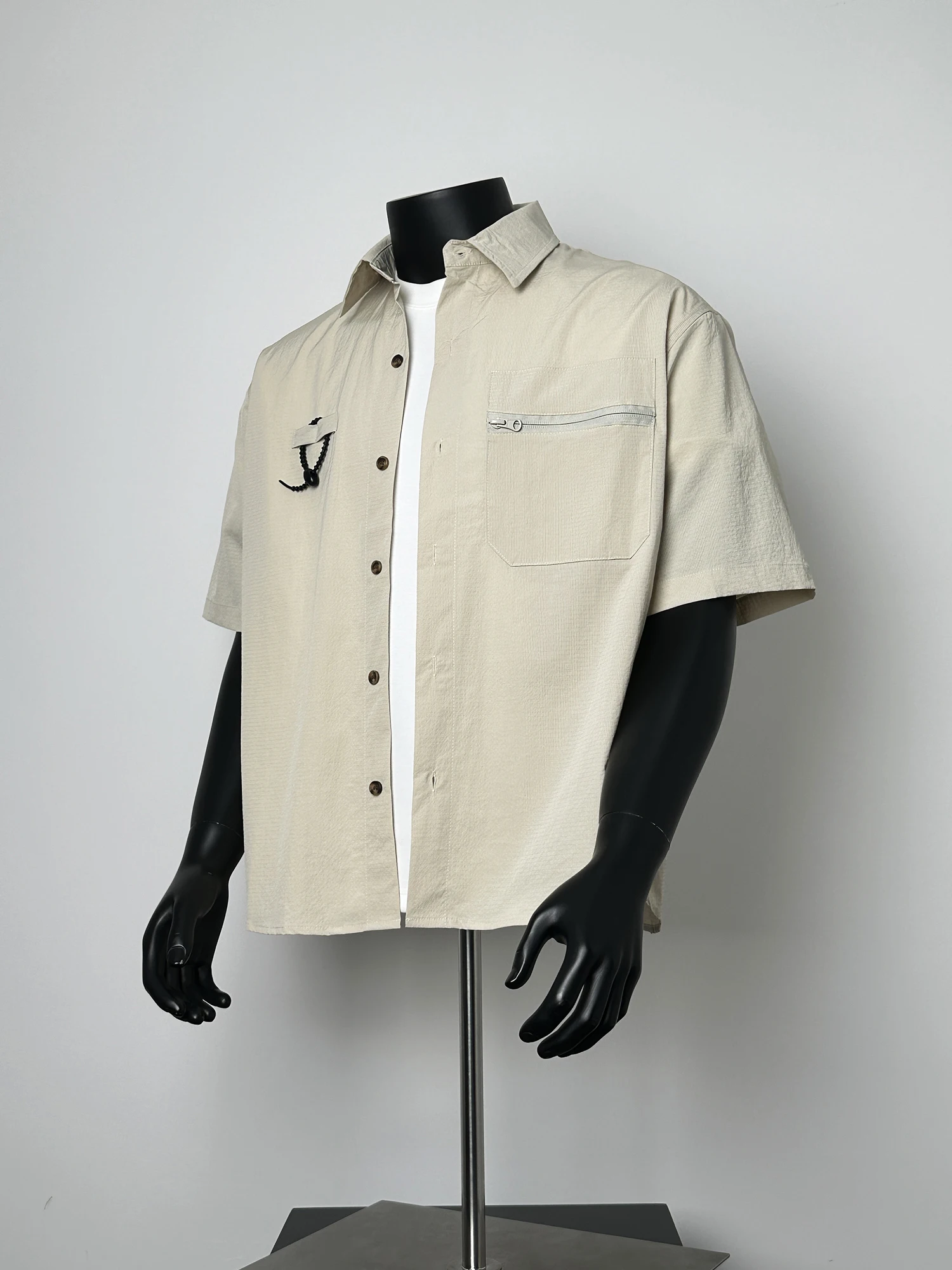 

ANXIE American Sle ort Sve Loose irt Men's Women's Summer f Sve Workwear irt Trendy Design Pure Color