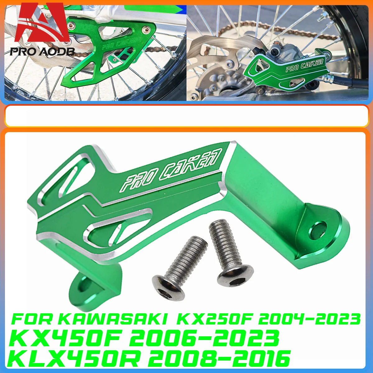 

For Kawasaki KX250F KX450F KLX450R 2004-2018 Stylish Functional Motocross Rear Brake Caliper Brake Disc Guard Protector Cover