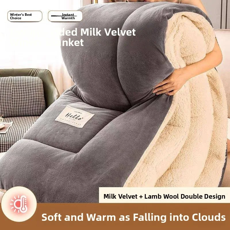 

Thickened Lamb Velvet Winter Quilt Student Dormitory Single Bedding Warm Comforter All Season Use Non-Woolen Filling Polyeste...