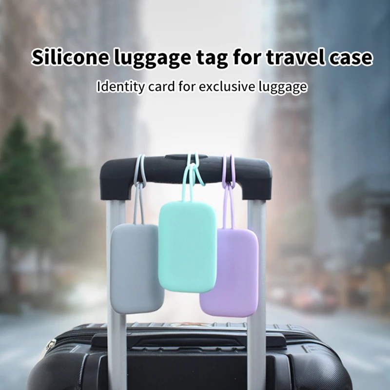 Silicone Luggage Tag Baggage Handbag Travel Suitcase Tags Name Id Card Perfect To Quickly Spot Luggage Suitcase