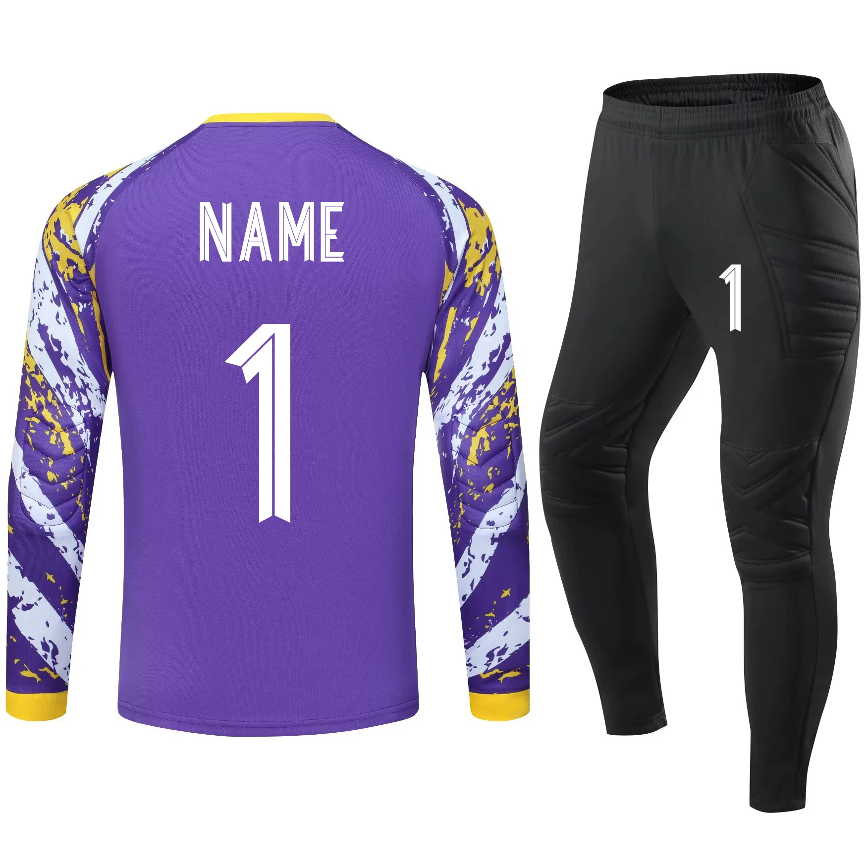 2026 Athlete Football Goalkeeper Uniforms Protective Sponge Long Sleeve Boys Girls Soccer Kits Clothes Top Soccer Jerseys Pants