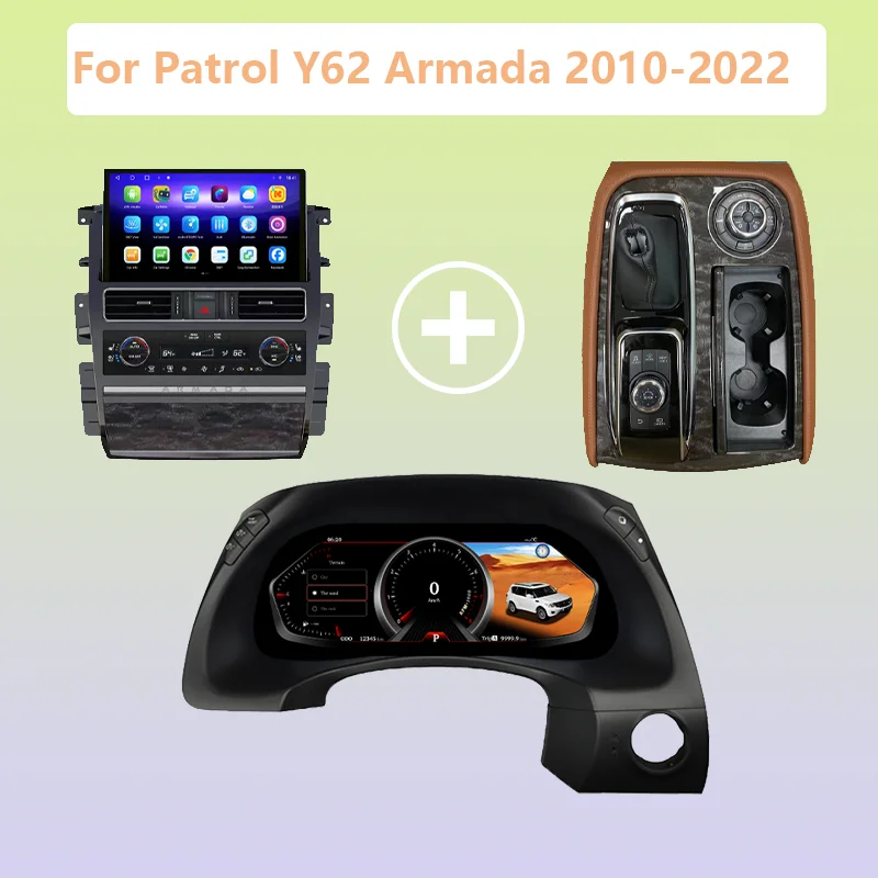 

Обновленная цифровая кластерная ручка для Nissan патруль Y62 Armada 2009-2017 Android 11, Автомобильная Мультимедийная ручка, центральное управление, внутренняя панель управления