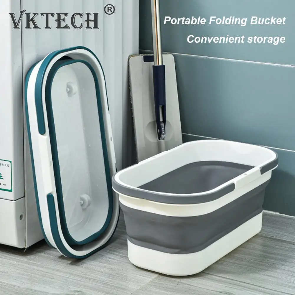 Foldable Mop Bucket Portable Wash Basin Dishpan for Bathroom Cleaning Kitchen Household Large Capacity Folding Bucket Space Sav