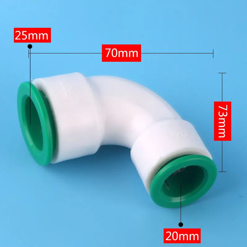PPR pipe 20MM quick-connect to 25MM quick-connect elbow non-hot-melt DN20 to DN25 Reducing joint pipe plug and play