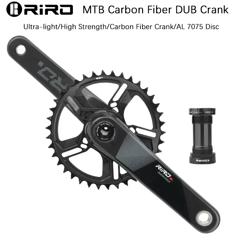 

RIRO MTB Carbon Fiber Crank 11/12 Speed for 3 nails XX1 Direct Mount 170mm Bicycle Carbon Crankset Bike Chainring 32/34/36/38T