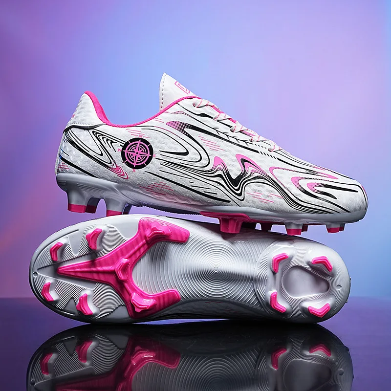 Men Soccer Shoes Professional Field Football Boots FG/TF Grass Training Futsal Boys Sneakers Anti-Slip Ankle Cleats Shoes31-45