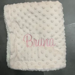 Couverture de haricot doux brodée pour bébé, cadeau de douche de bébé, nom de broderie personnalisé, literie personnalisée