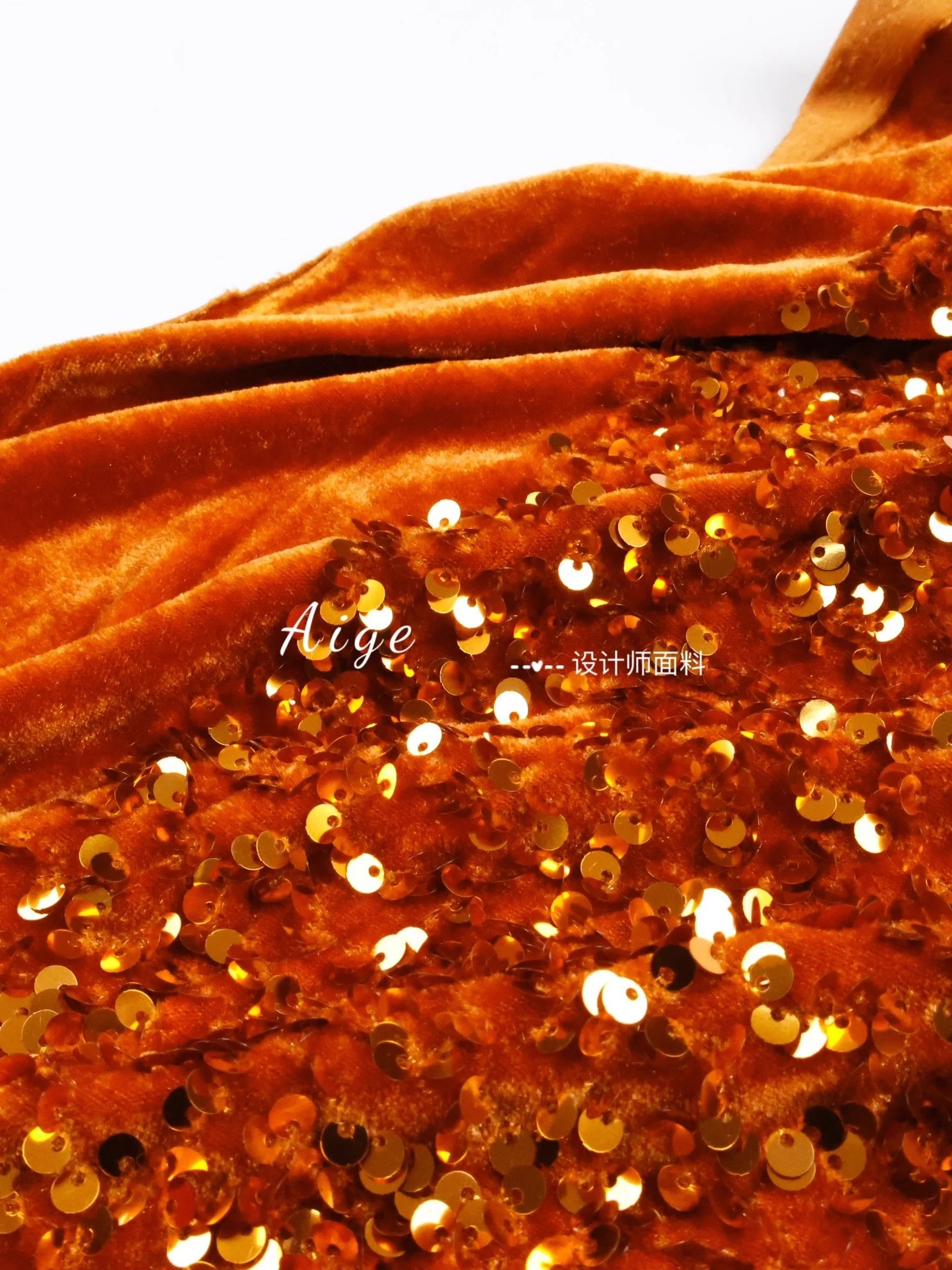 Ярко-оранжевая эластичная глянцевая драпировка с блестками и вышивкой, бархатная ткань, шитье платья, праздничное платье, дизайнерская ткань «сделай сам»