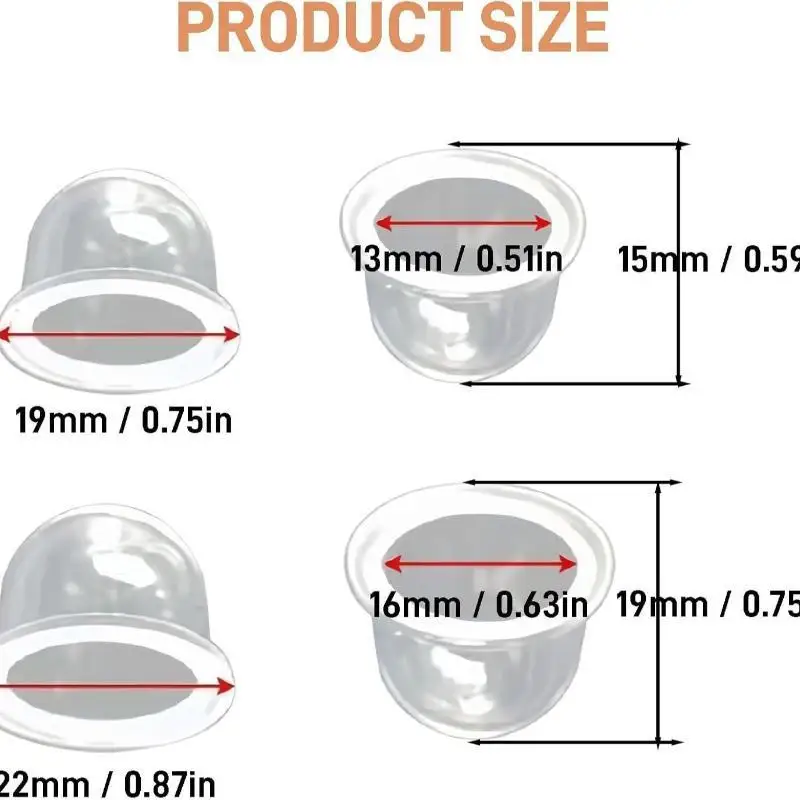 10pcs 19/22mm Fuel Pump Carburetor Primer Bulb For Chainsaws Blower Trimmer Brushcutter Universal Replacement Accessories