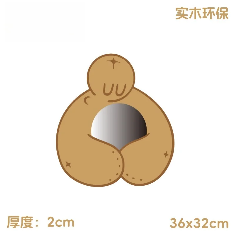 

Hug makeup mirror desktop high definition wood mirror decorative mirror cute female male birthday gift