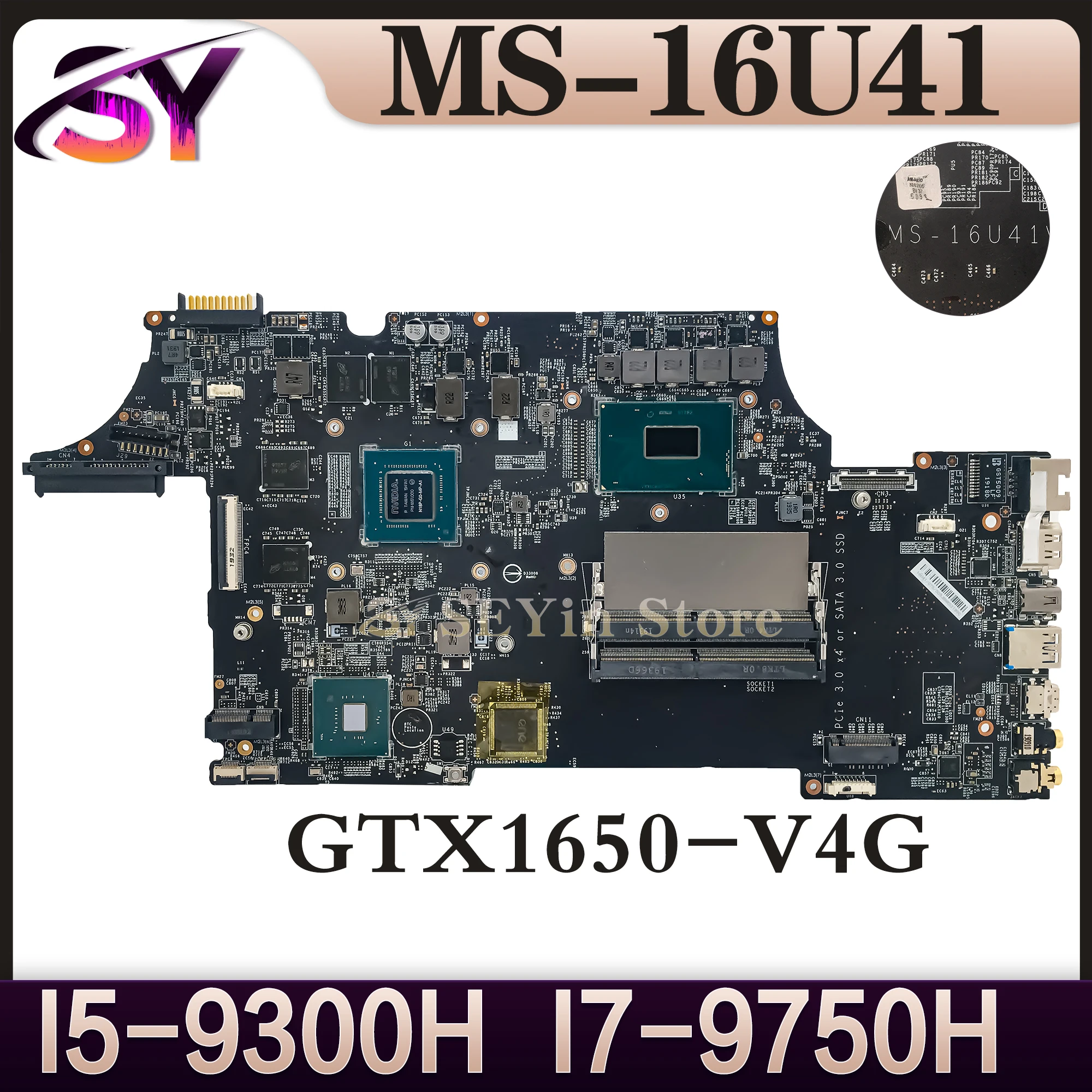 

MS-16U41 Mainboard For MSI GL65 MS-16U4 Modern Laptop Motherboard I5-9300H GTX1650 100% Working