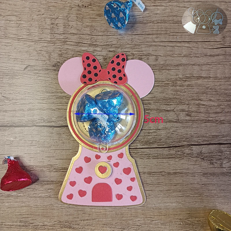 Valentine Bear Heart  Birthday Gift Candy dome holder Tag Cutting Die for Christmas Card Gift Dec