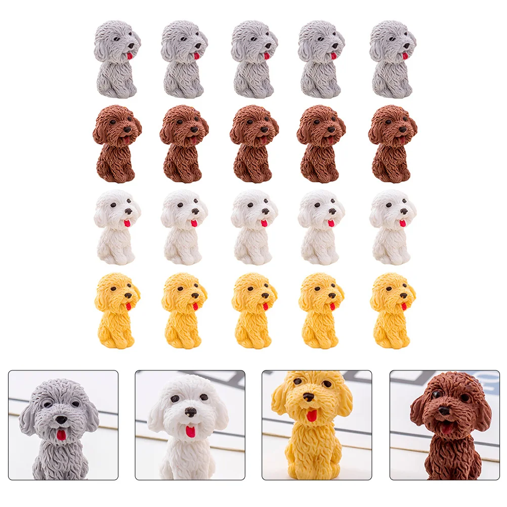 20Pcs Creative Dog Shaped Erasers Lovely Children Stationery Kindergarten Prizes Cartoon Erasers Kids Eraser Children Stationery