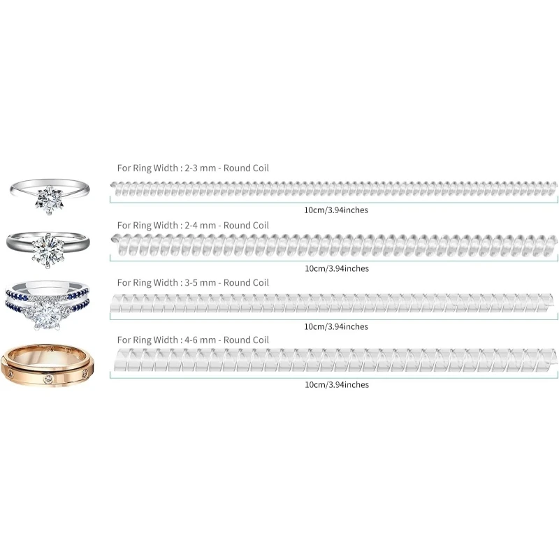 4/8/16 PCS Invisible Ring Sizers – Adjustable Spacers for Loose Rings, Fits Bands Up to 6mm (Reduces 0.5–1.5 Sizes)
