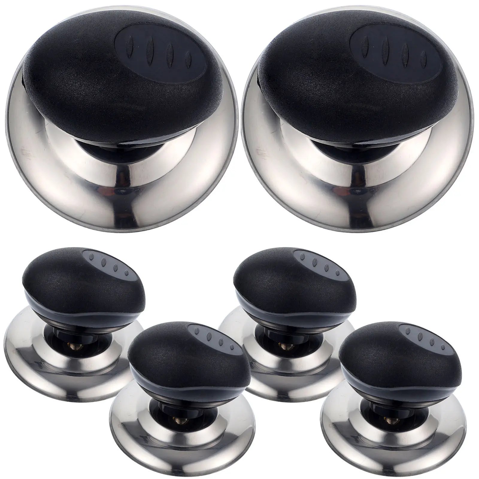 6Pcs Stainless Steel Pot Lid Knob Replacement Universal Heat-Resistant Anti-Scald Cookware Cover Handle for Saucepan Pan Lid