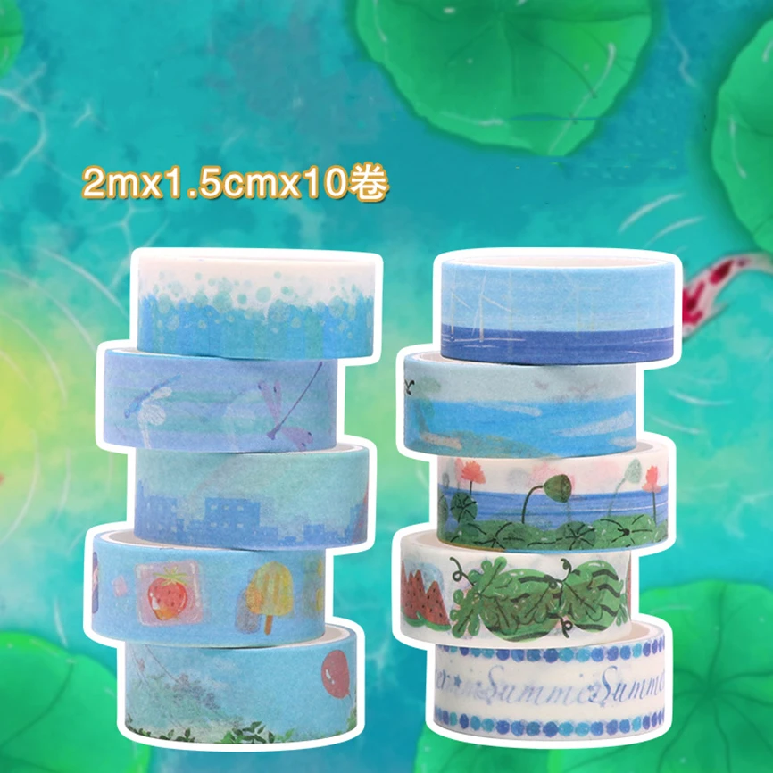 10 Rolls Washi Tape Set Cinta Adhesive Four Seasons Decoration Stickers Ledger Masking Tape Cute Washitape Creative Diy Naklejki