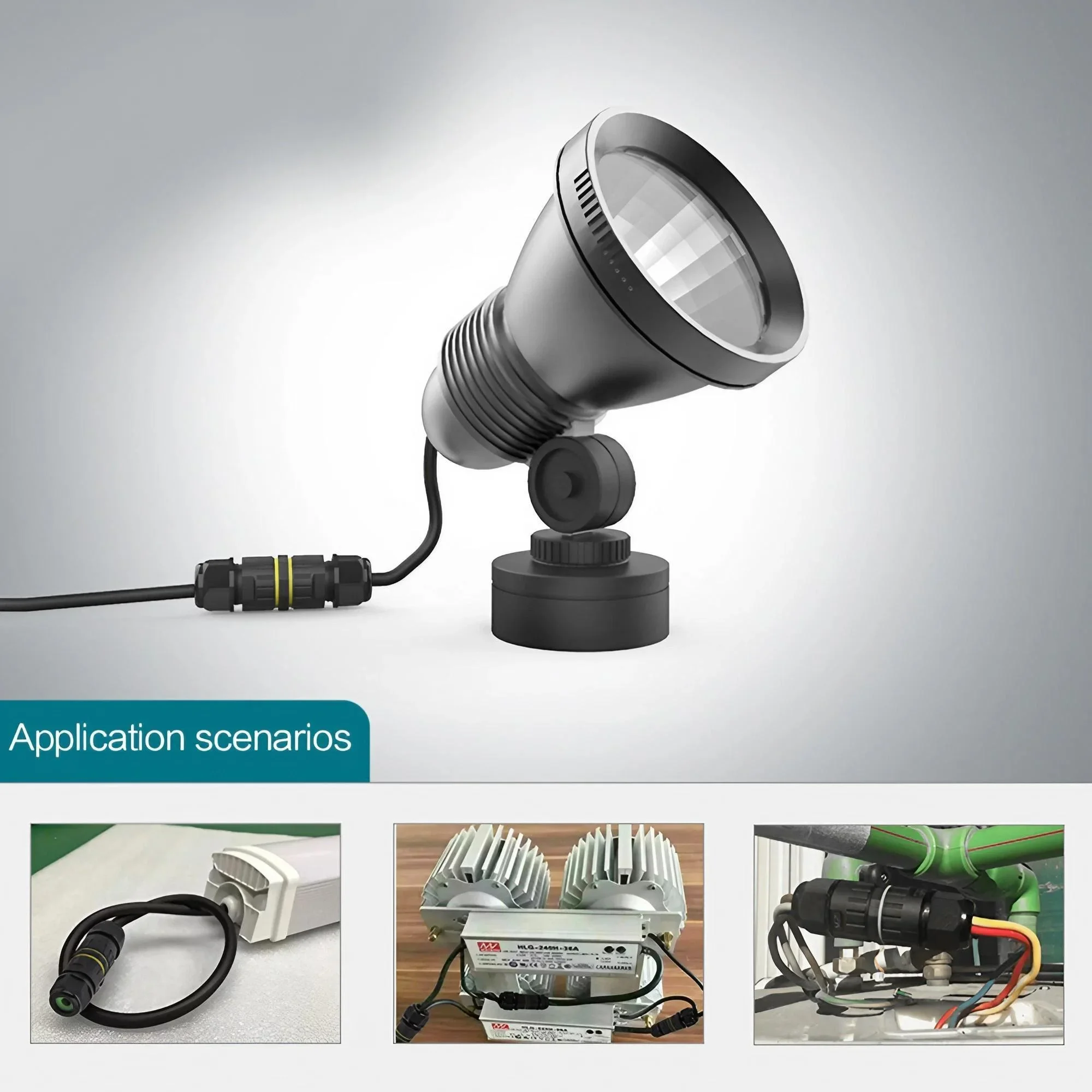 STONEGO Solar Connector IP68 Waterproof Cable Connector LED Light External Tornado 90 128 170