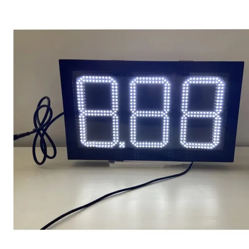 8 Inch 8.88 White Color Petrol Station LED Price Sign Suppliers Station Fuel Sign