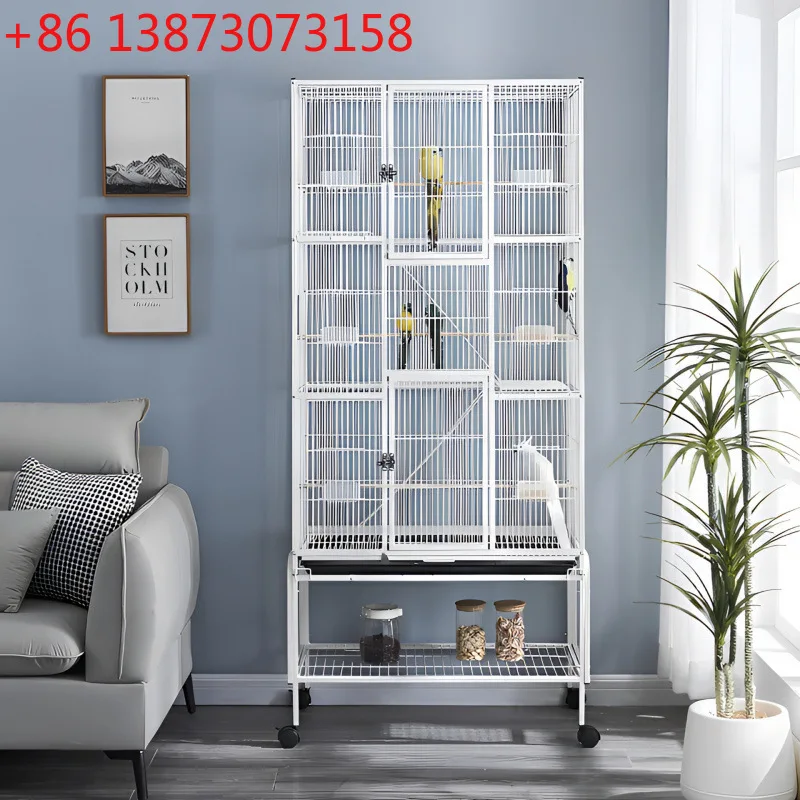 

Клетка для птиц, принадлежности для попугаев, трехэтажная супер большая клетка для летающей белки, вилла для разведения птиц