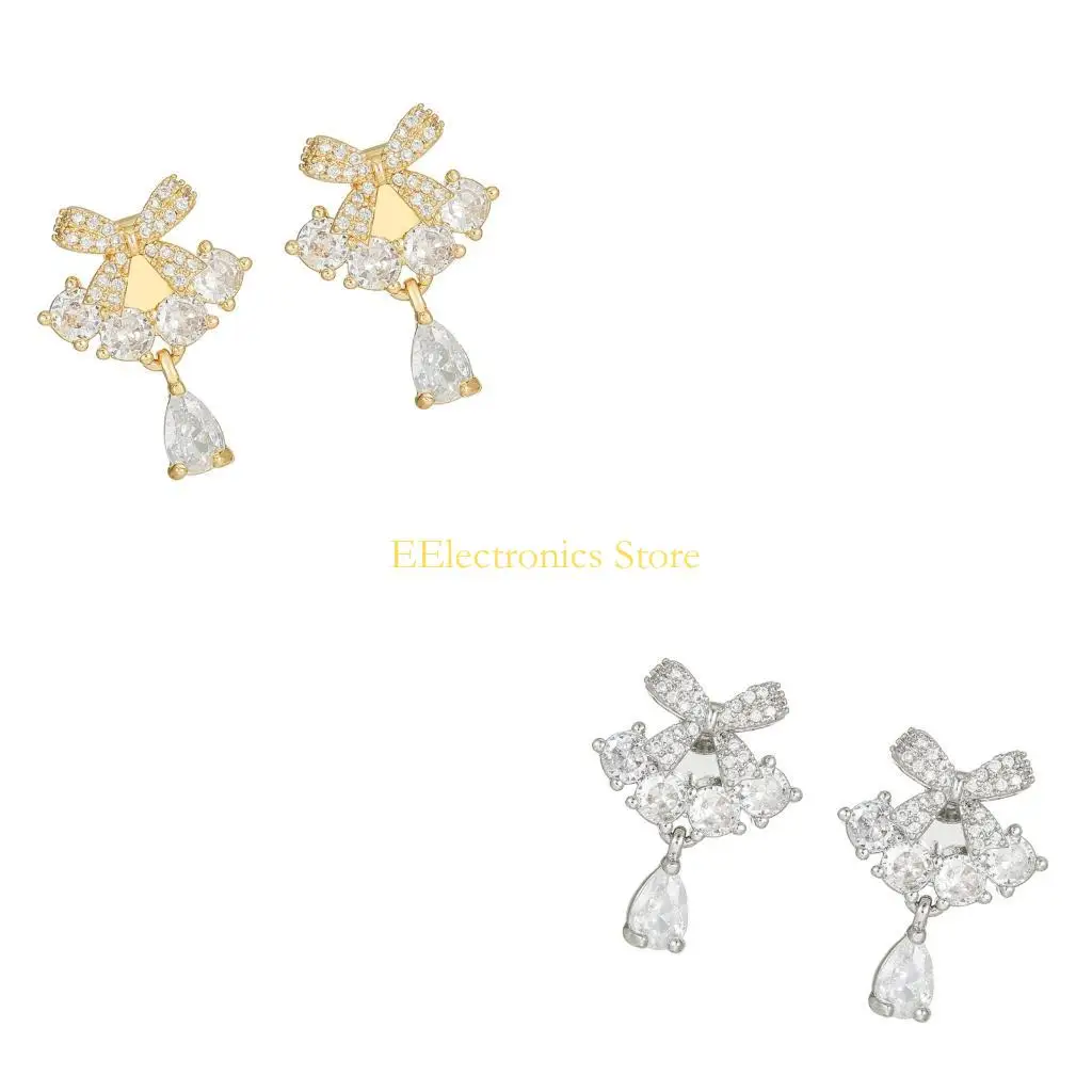B03C Stylish Zirconia Stone Drop Pendants Charm For FreeClip 1/2 Wireless Earbud Ear Clip Adds Glamorously Touches Jewelry